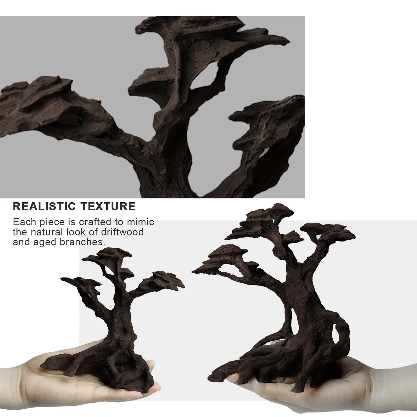 FZONE Resin Aquarium Driftwood Tree Decoration for Nano Aquascaping and Hardscape