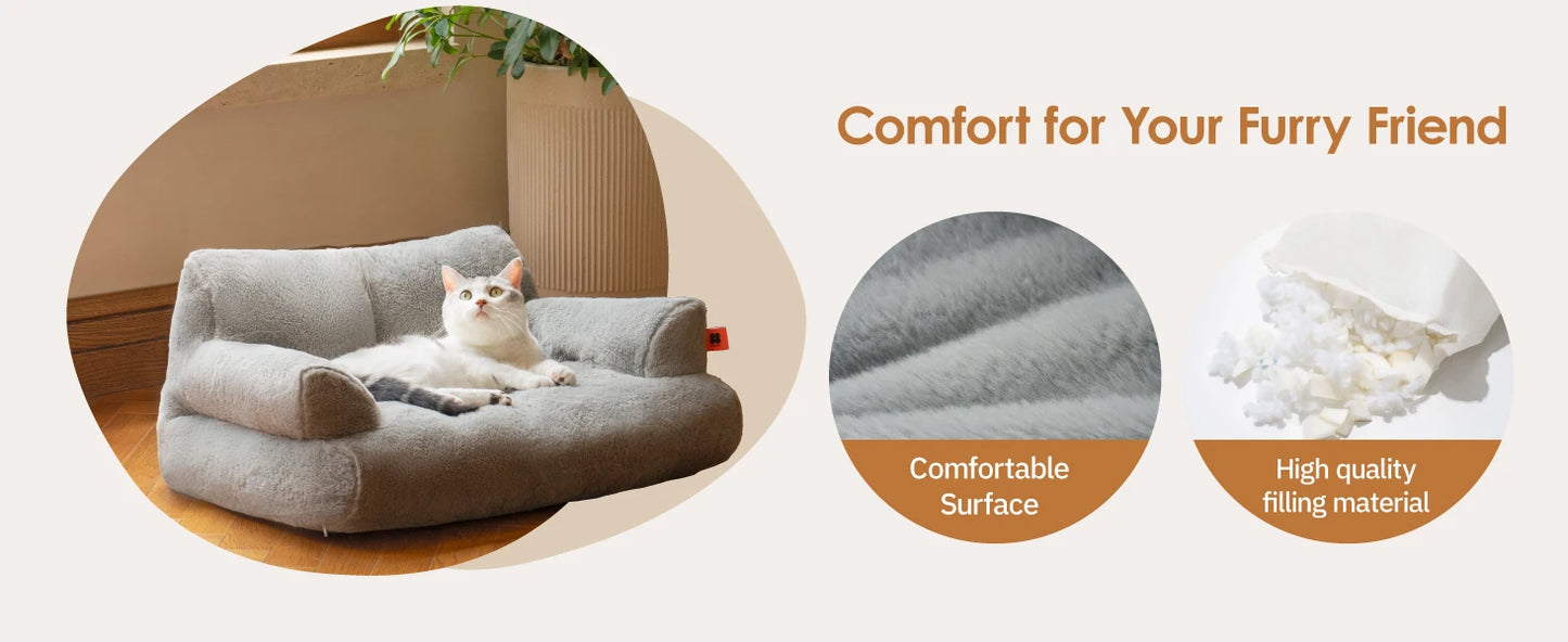Mewoofun Pet Couch Bed 26x19 Washable Cat Bed for Dogs
