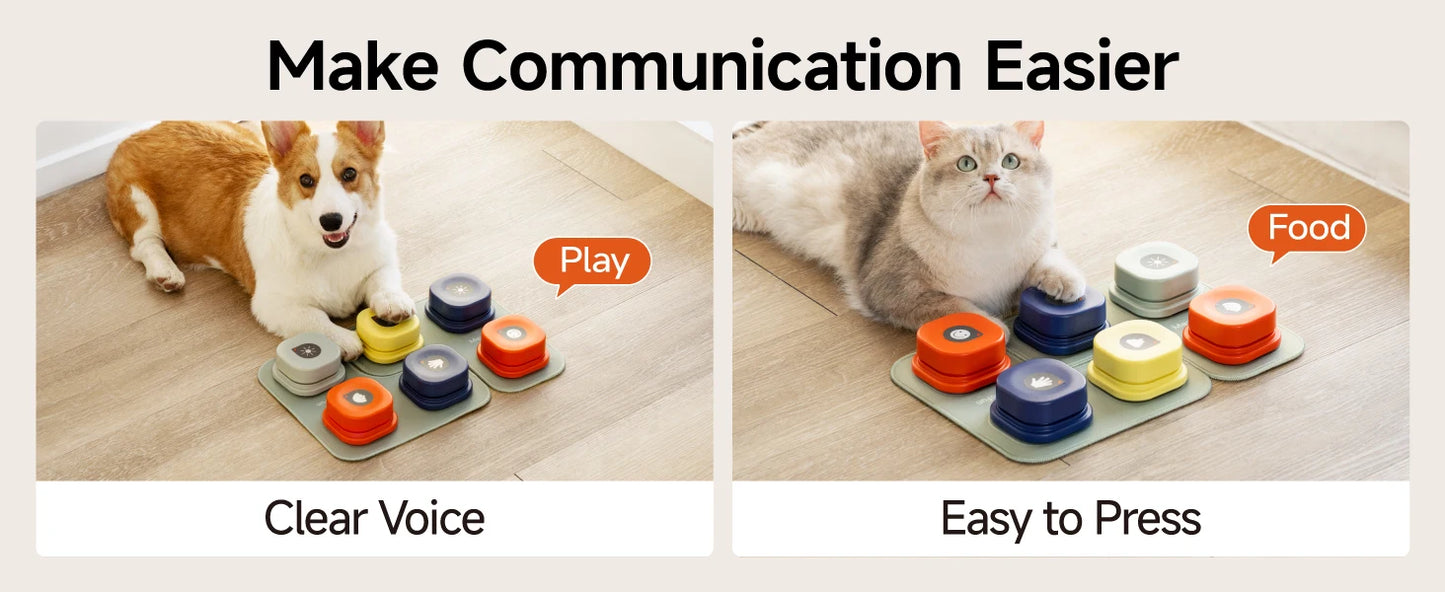 Mewoofun Dog Buttons with Rubber Mat Recordable Talking Set