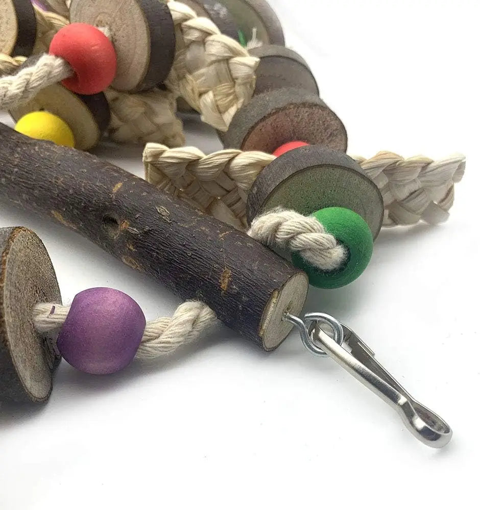 Natural Wooden Bird Chew Toy for Parrots to Reduce Biting