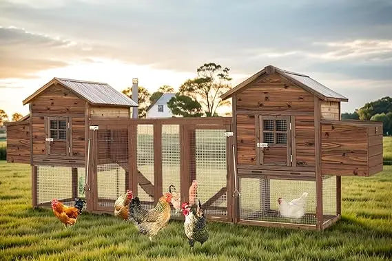 Large Wooden Chicken Coop With Run For 2 To 8 Chickens