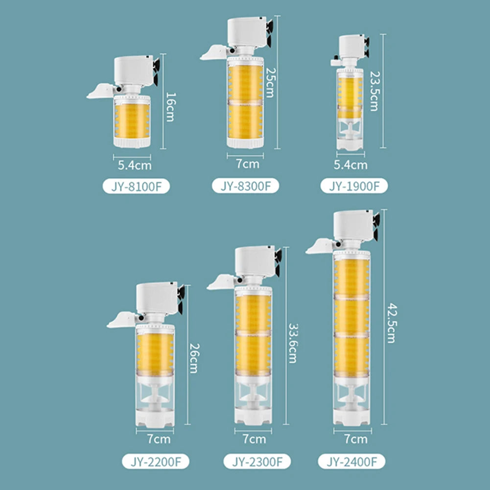 Tank Filter Ultra Quiet Fish Tank Filtration Pump Add Oxygen 3 in 1 Multifunction Internal Aquarium Filter Pump Accessories