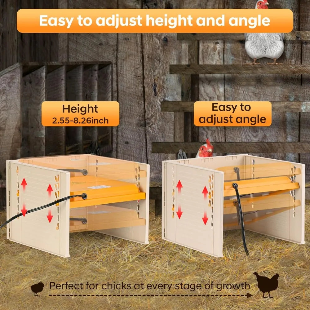 Brooder Plate For Chicks 25W Heat Plate With Temperature Control Adjustable Height And Angle For Baby Chicken Poultry Duck