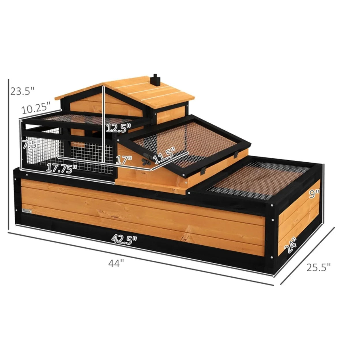 Pet House Tortoise Habitat Secure Durable Three Room Small Animal Enclosure