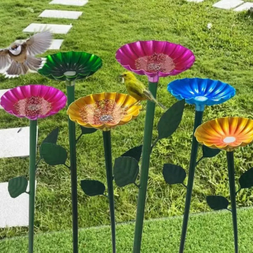 Multicolor Standing Bird Feeder Set Outdoor Squirrel Proof