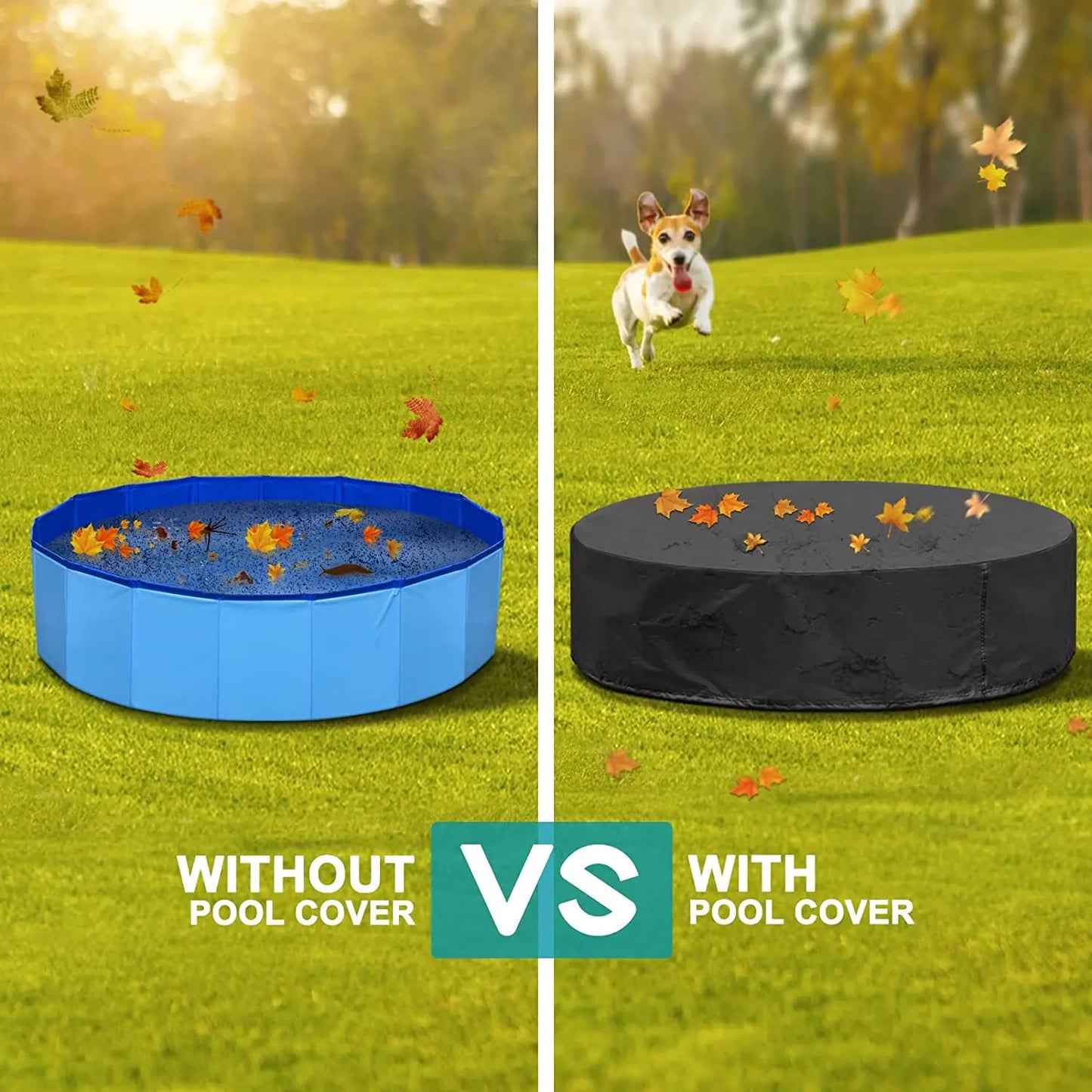 Dog Swimming Pool & Pool Cover Portable Plastic Pool for Large Dogs