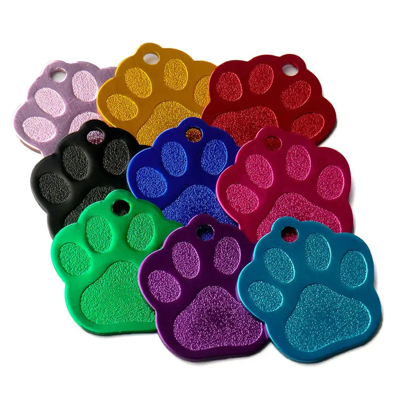 Wholesale 100Pcs Paw Pet Dog ID Tag Custom Engraved