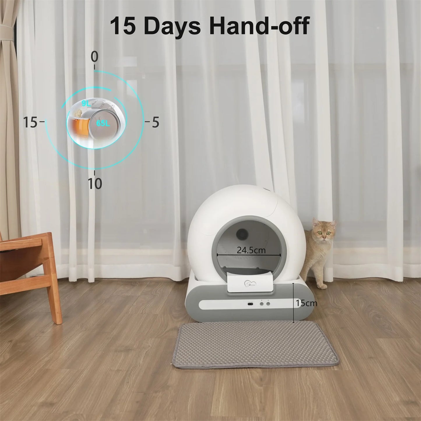 Doel Automatic Cat Litter Box Self Cleaning App Control