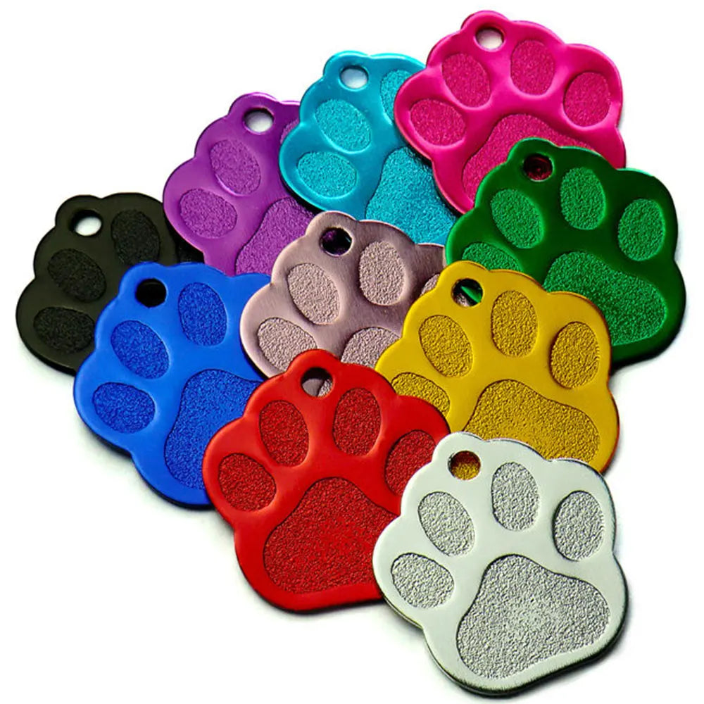 Wholesale 100Pcs Paw Pet Dog ID Tag Custom Engraved