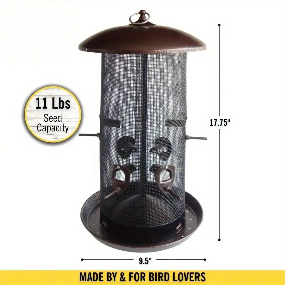 Giant Combination Screen Bird Feeder 10 Pound Capacity Built In Drain Screw Cap Design Easy To Fill Suitable For Bird Lovers