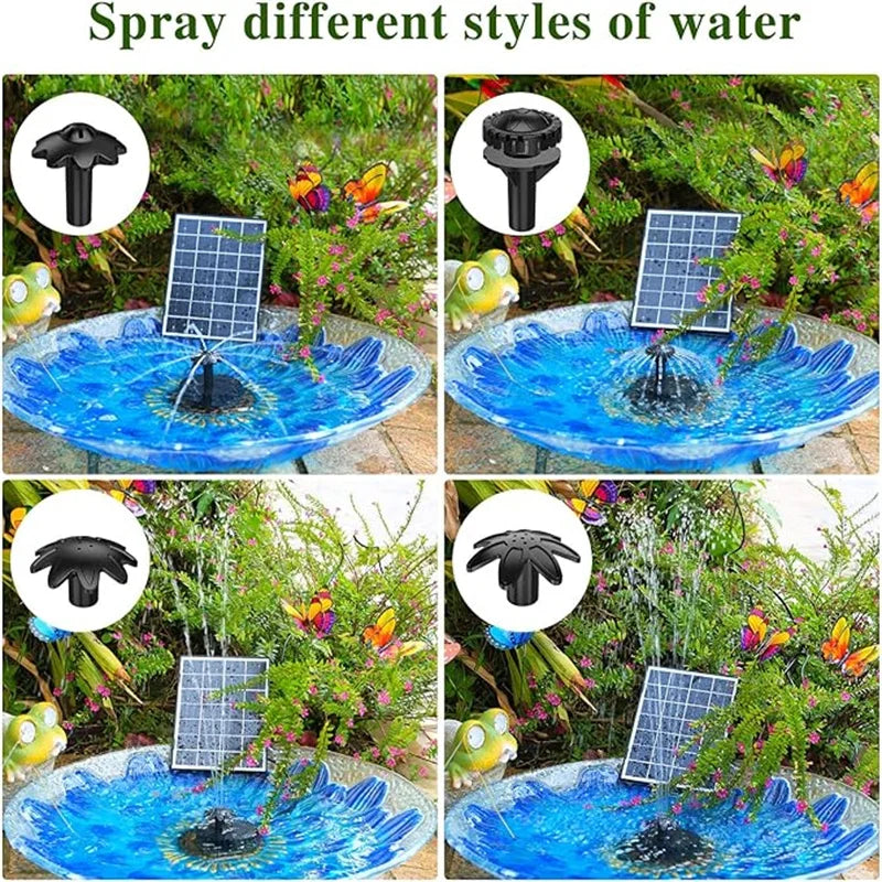 3.5W Solar Fountain Pump Outdoor Solar Fountain with Upgraded Glass Solar Panel and Nozzle Solar Fountain Pump for Bird Baths
