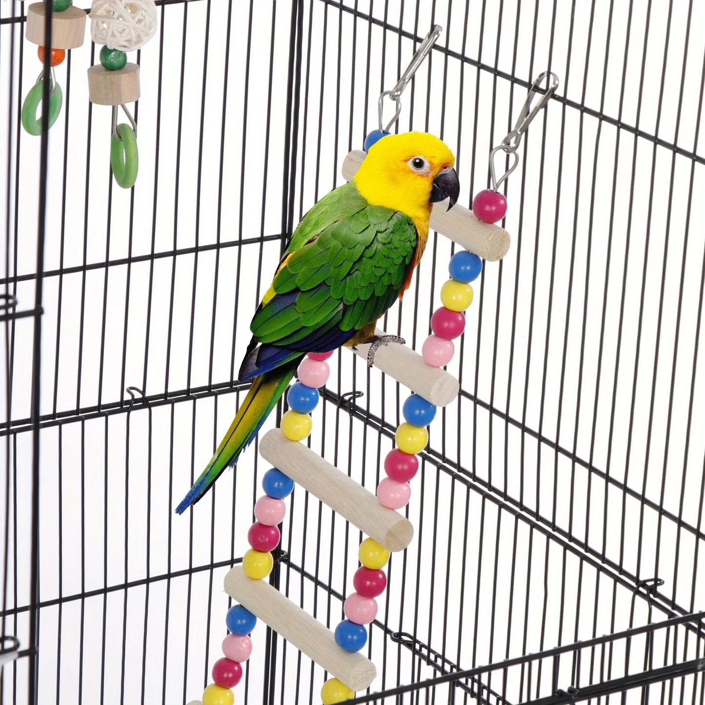 39 Inch Roof Top Large Bird Cage Flight Parrot Cockatiel Parakeet Cage with Toys