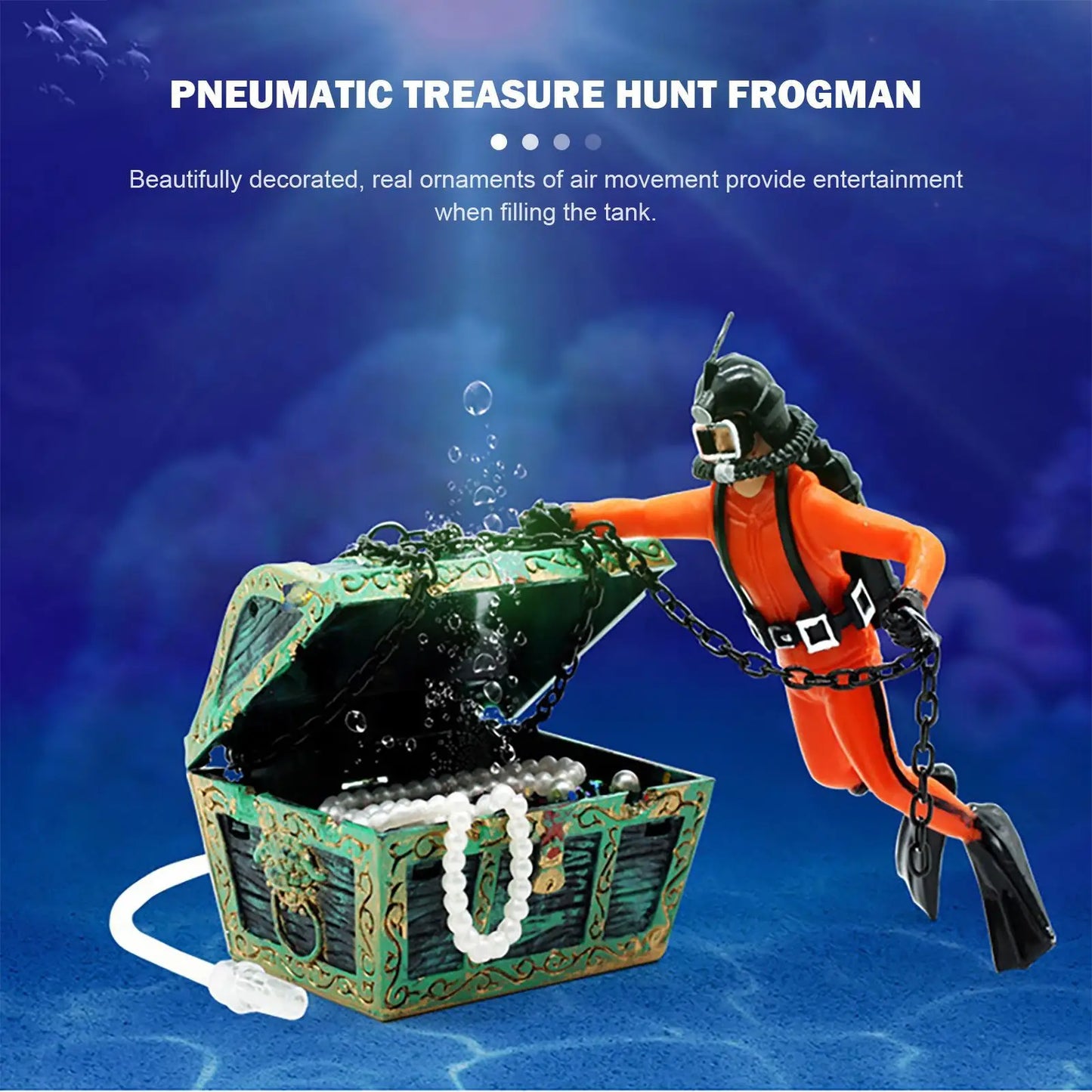 Creative Fish Tank Treasure Chest Diver Aquarium Decoration Floating Air Bubbler