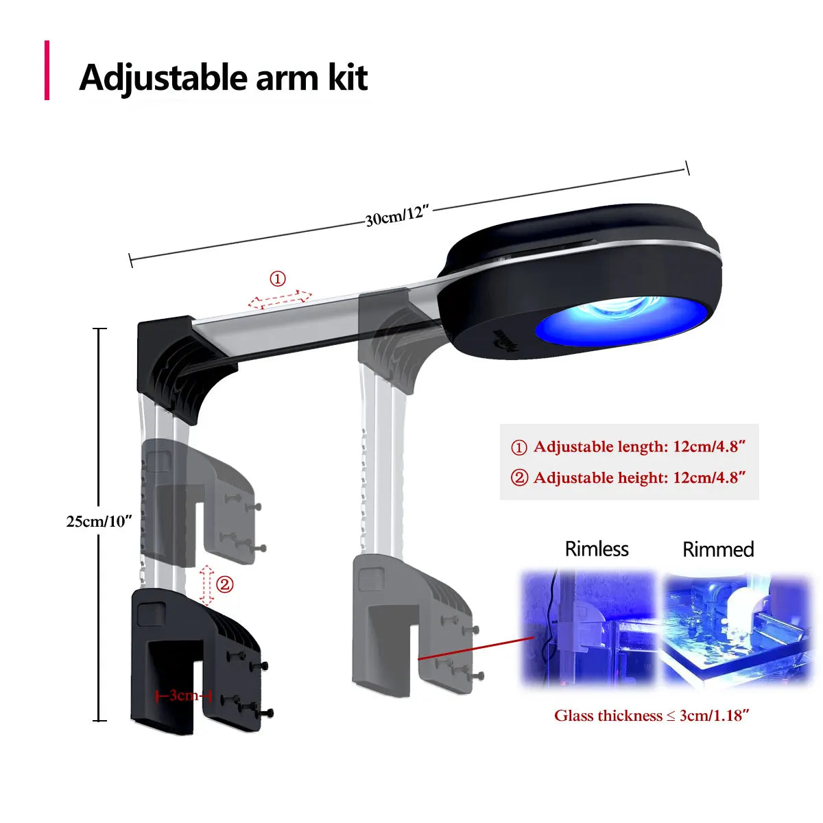 PopBloom Nano WiFi Aquarium Light 60W LED Full Spectrum for Saltwater SPS LPS Corals Fish Tank with Mount