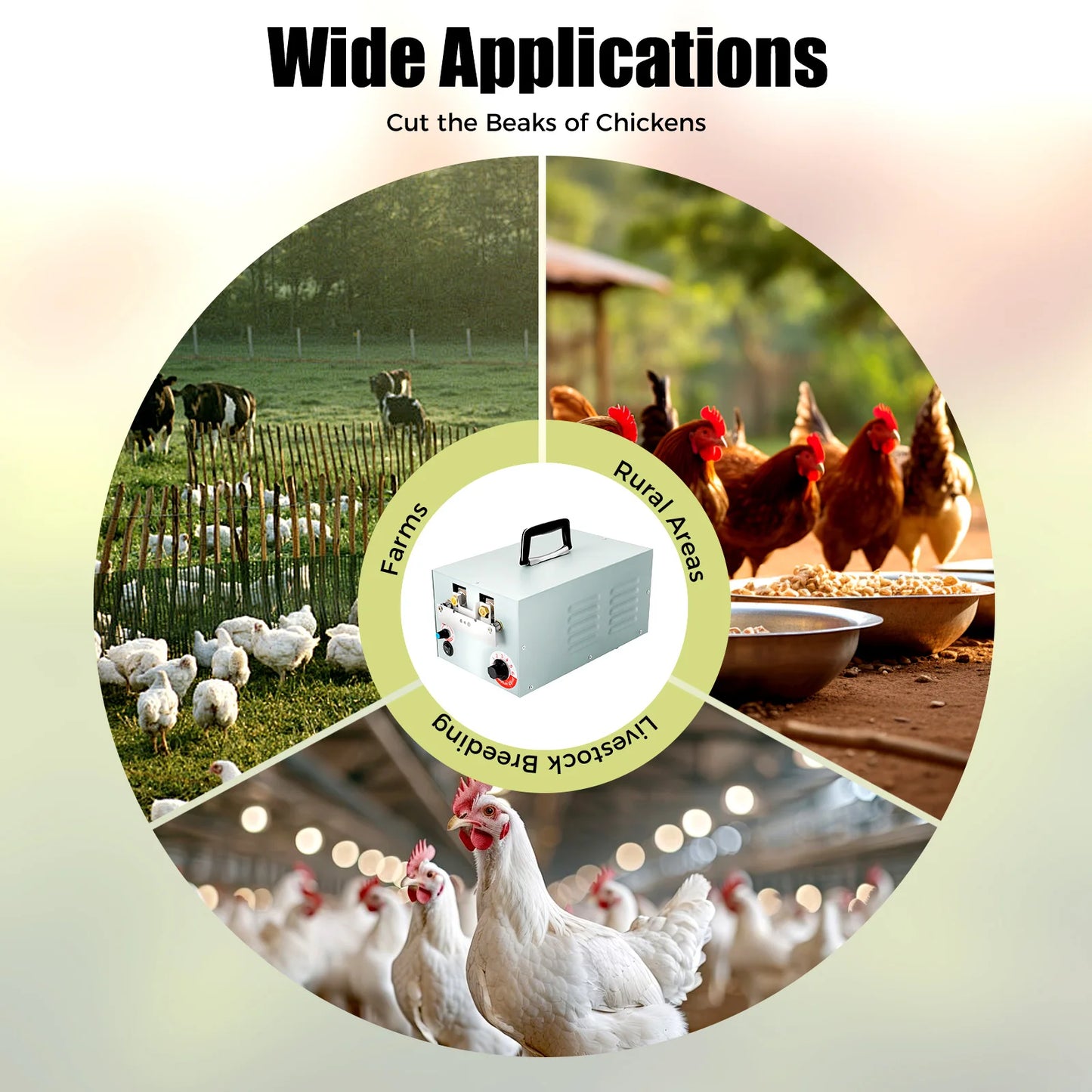 110V Automatic Chicken Debeaking Machine Electric Poultry Beak Trimmer High Speed Adjustable Temperature Farm Tool