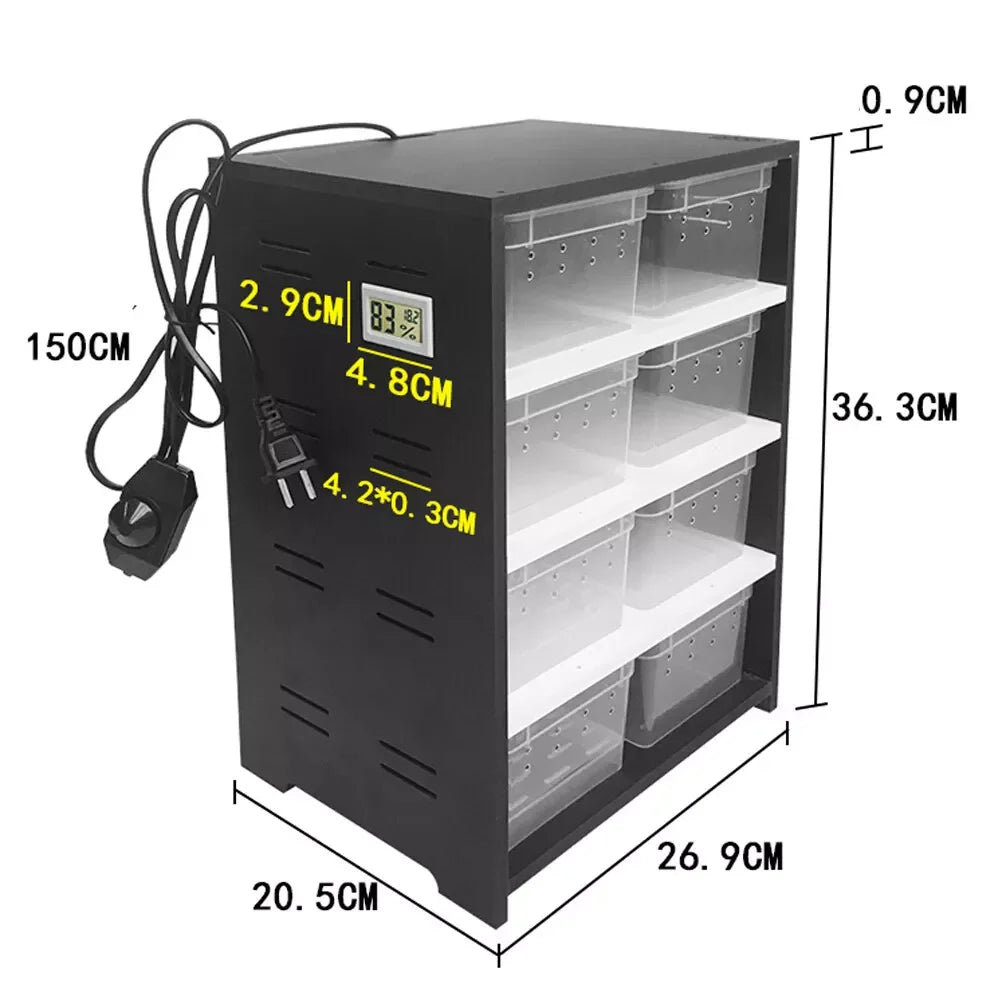 8 Grid Reptile Enclosure Pet Cage Tank for Lizard Spider Snake Tortoise Breeding Box