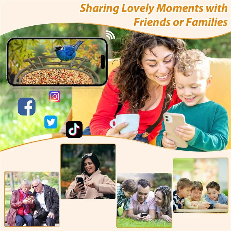 Smart Bird Feeder Camera Wireless Outdoor 1080P HD Solar