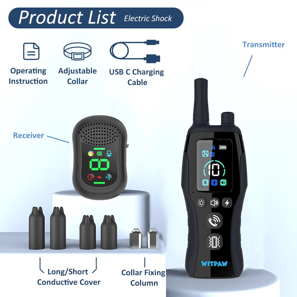 Dog Training Collar 6500FT with Remote IPX7 Waterproof Rechargeable E-Collar 4 Training Modes for All Breeds