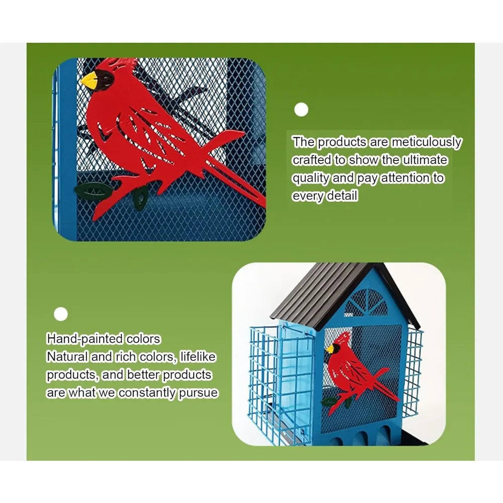 Metal Bird Feeders for Outdoors Hanging Weatherproof Large Capacity