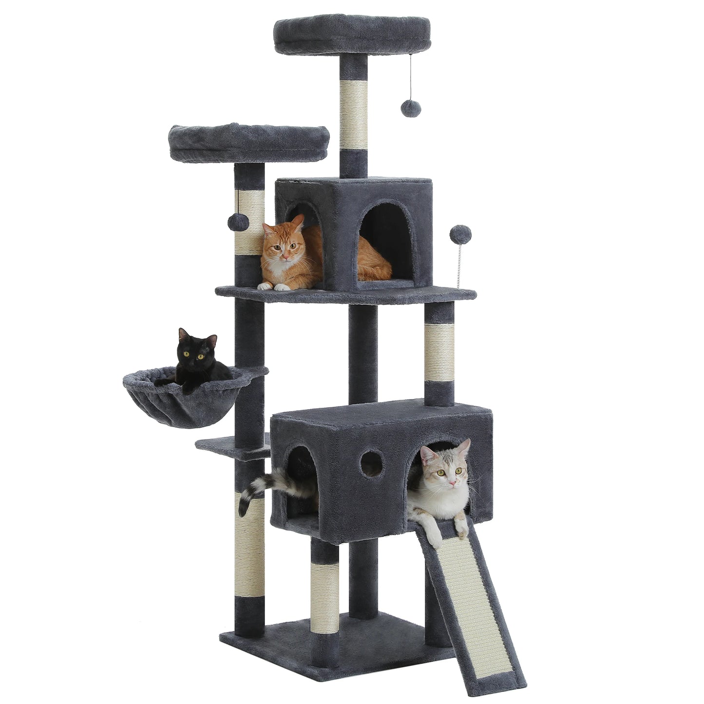Multi Level Cat Tree Tower With Sisal Scratching Post Hammock