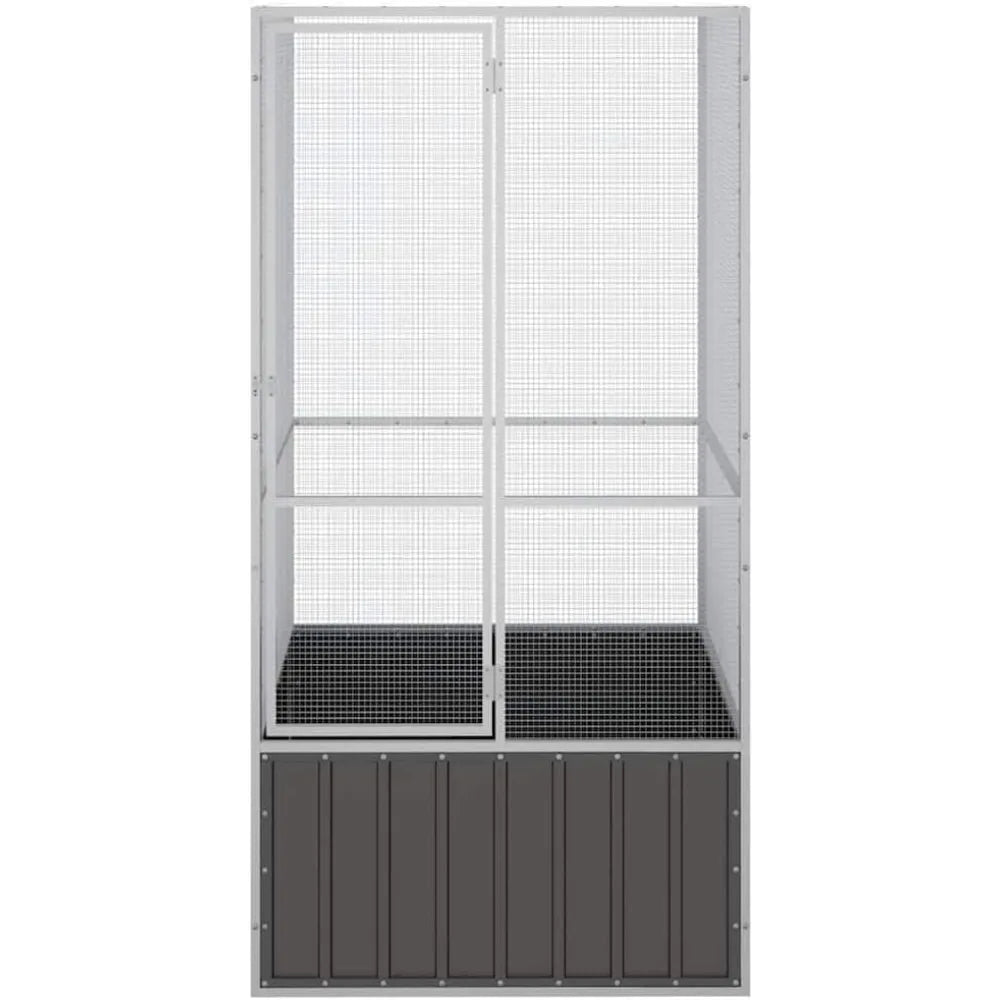 Large Bird Cage with Galvanized Steel Construction for Indoor Use, Secure and Ventilated Aviary in Anthracite Color