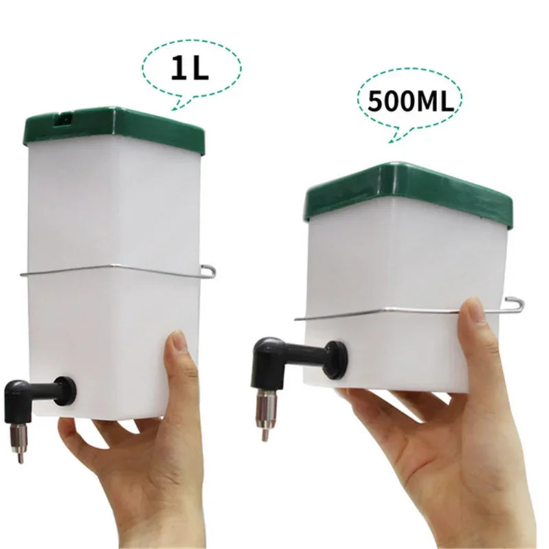 1L Plastic Rabbit Drinking Water Bottle Bucket Hamster Dispenser Cage Hanging Feeder Nipple Water Drinker for Rabbits and Guinea Pigs