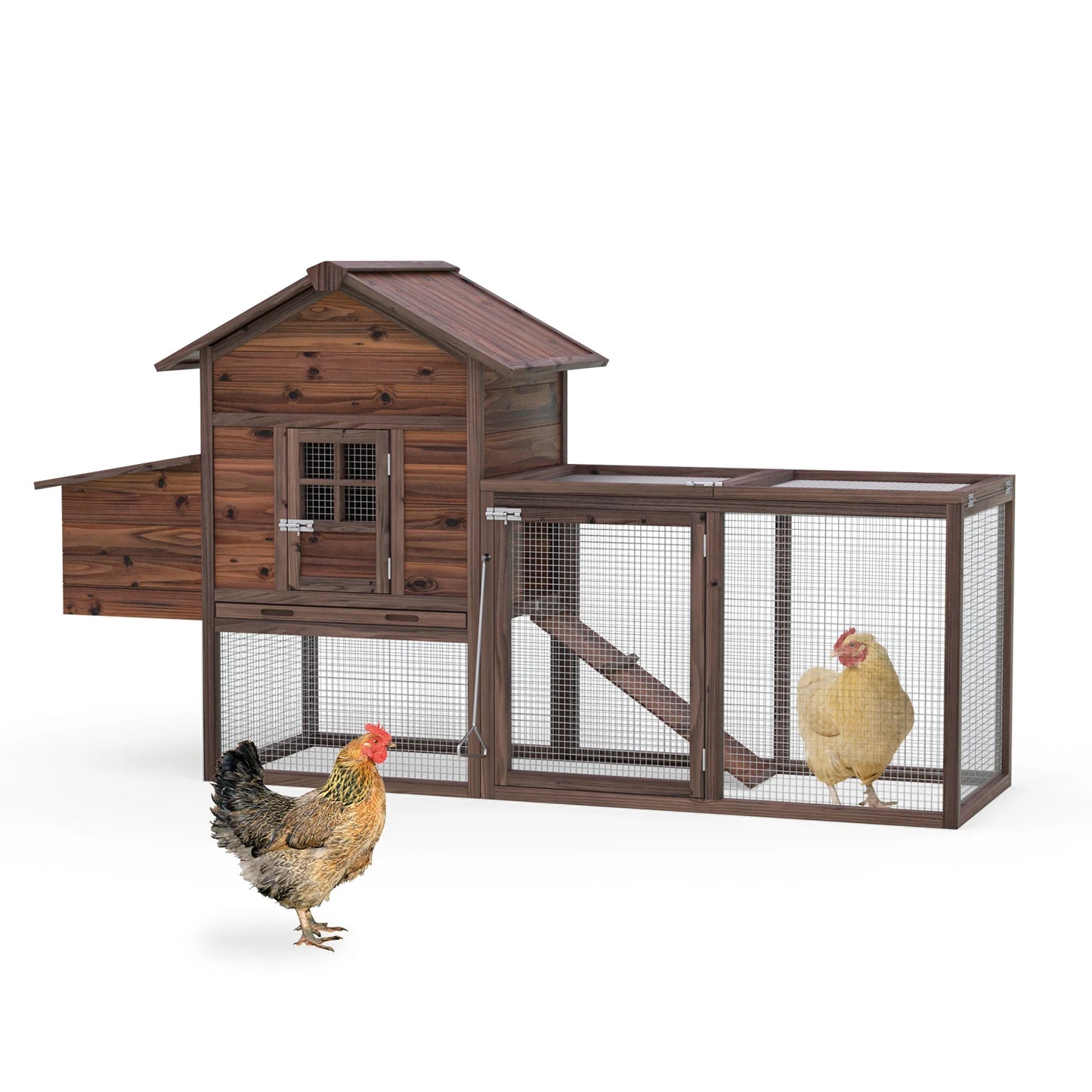 Wooden Chicken Coop for 5 Chickens with Nesting Box Tray