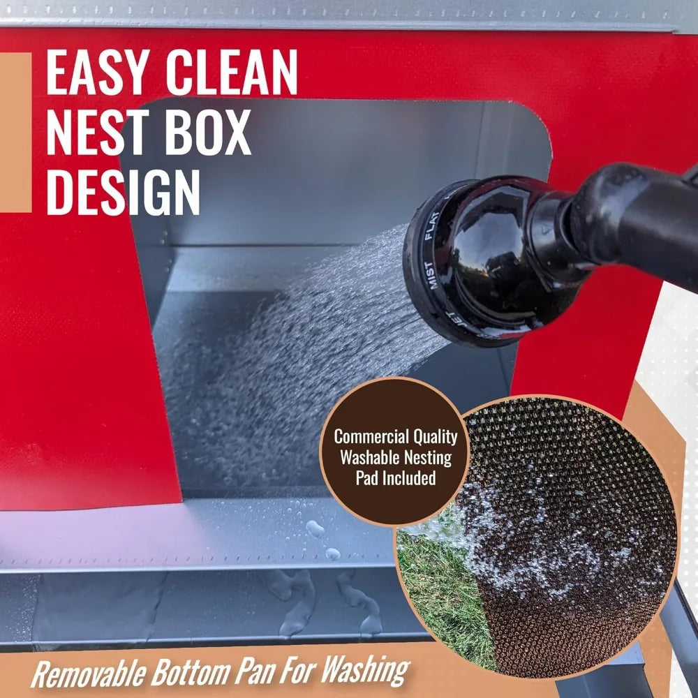 Hens Choice Roll Out Nest Box for Chickens Roll Away Nest Box 3 Compartment 36 Inch Heavy Duty Galvanized Metal