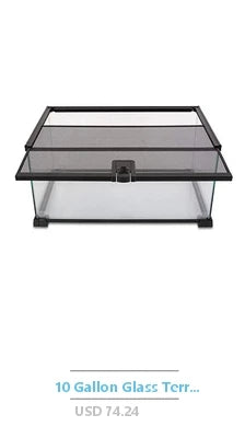 Reptile Terrarium Enclosure Kit Micro Habitats Acrylic Tank with Locking Latch Ventilation Design 4x4x8 Inch Easy Assembly 360