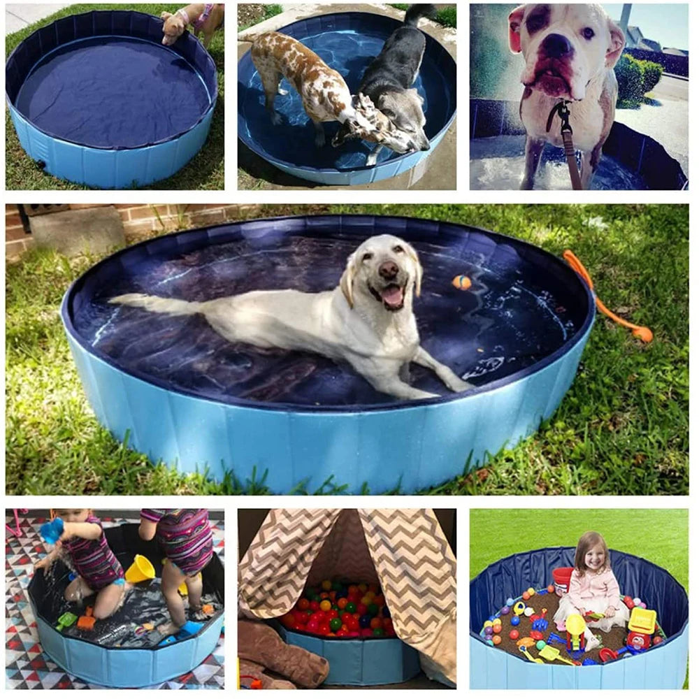 Dog Swimming Pool & Pool Cover Portable Plastic Pool for Large Dogs