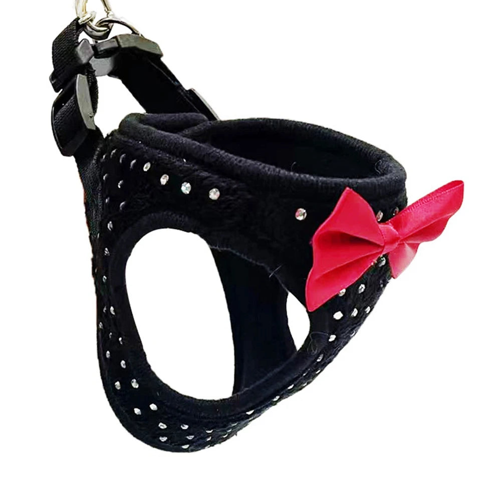 Bowknot Dog Cat Vest Harness Chest Rope Set Adjustable Leash