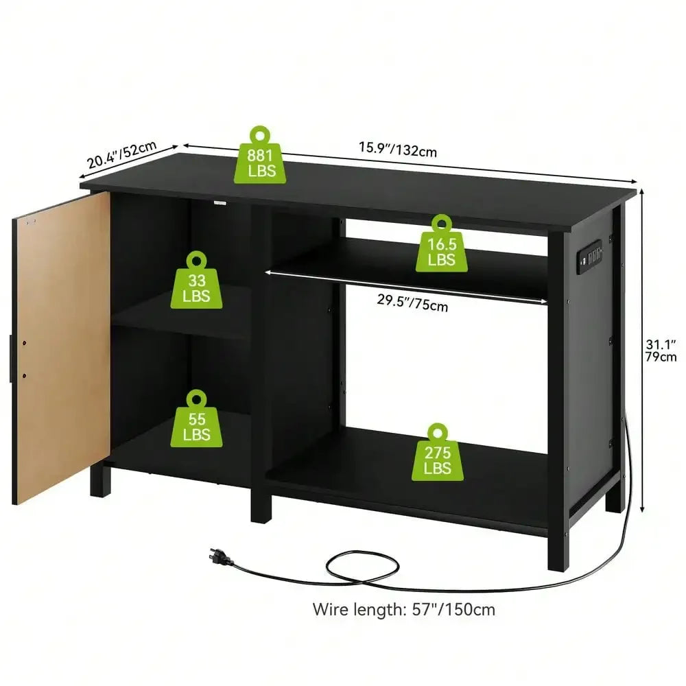 Heavy Duty Aquarium Stand for 55 to 75 Gallon Fish Tanks with Power Outlets and Large Capacity
