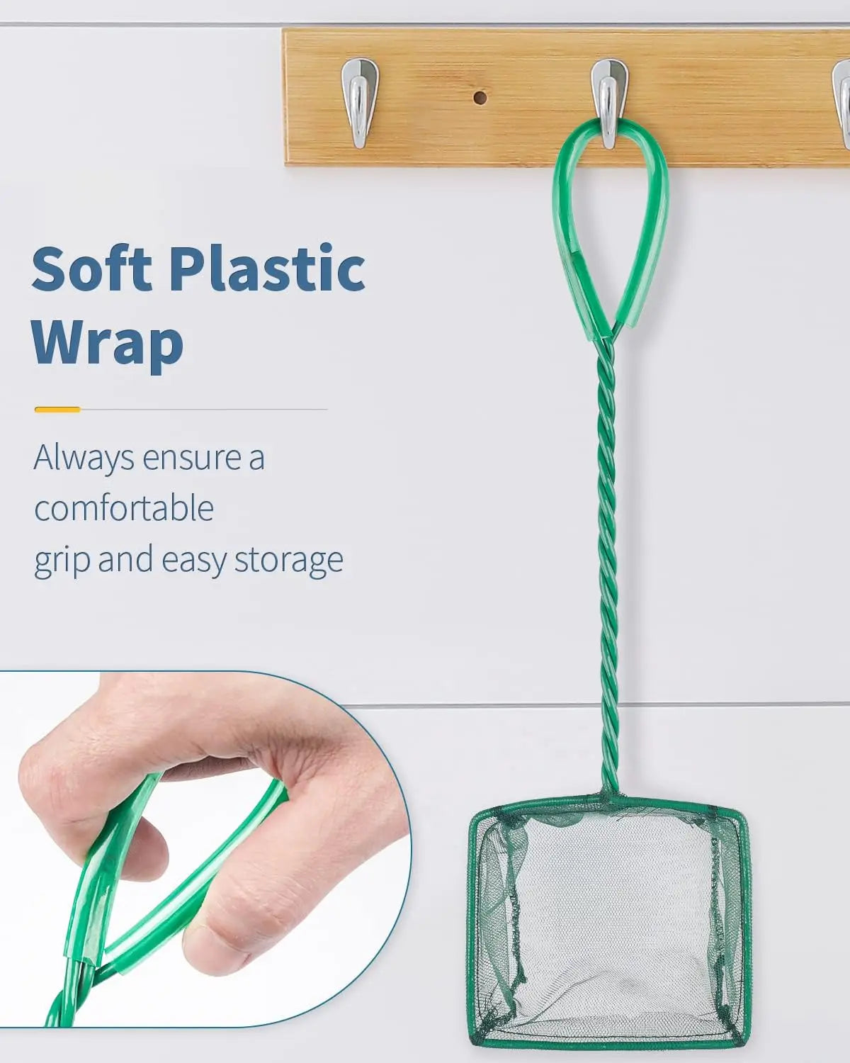 Pawfly Fine Mesh Aquarium Net With Braided Metal Handle For Small Tanks