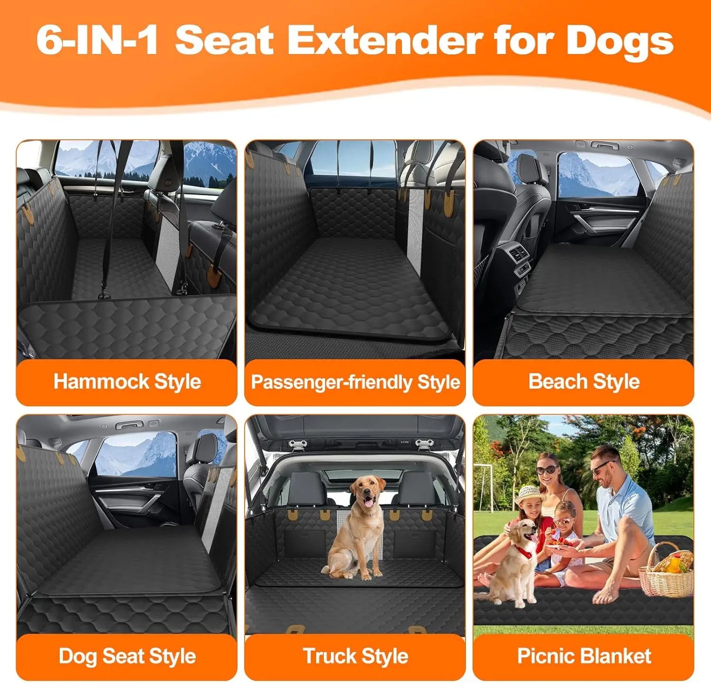 Waterproof Pet Travel Accessories Foldable Dog Car Seat Protector