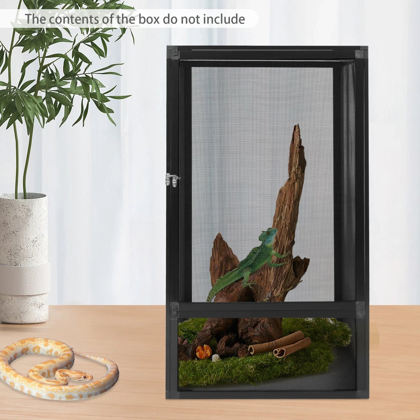 Reptile Terrarium Enclosure with Fine Mesh Ventilation