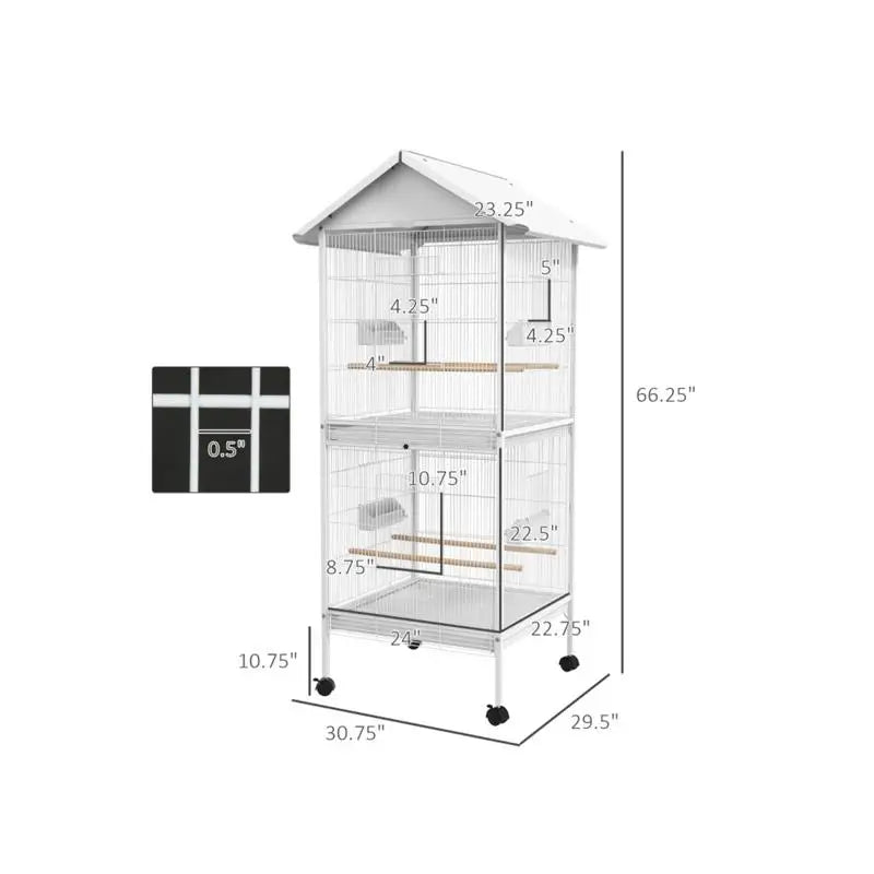 Versatile Bird Cage with Removable Shelves and Easy Clean Design Spacious for Small to Medium Birds