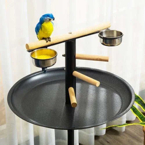 PawHut Bird Play Stand Portable Parrot Perch With Wheels