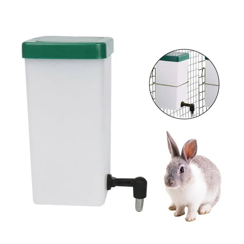 1L Plastic Rabbit Drinking Water Bottle Bucket Hamster Dispenser Cage Hanging Feeder Nipple Water Drinker for Rabbits and Guinea Pigs