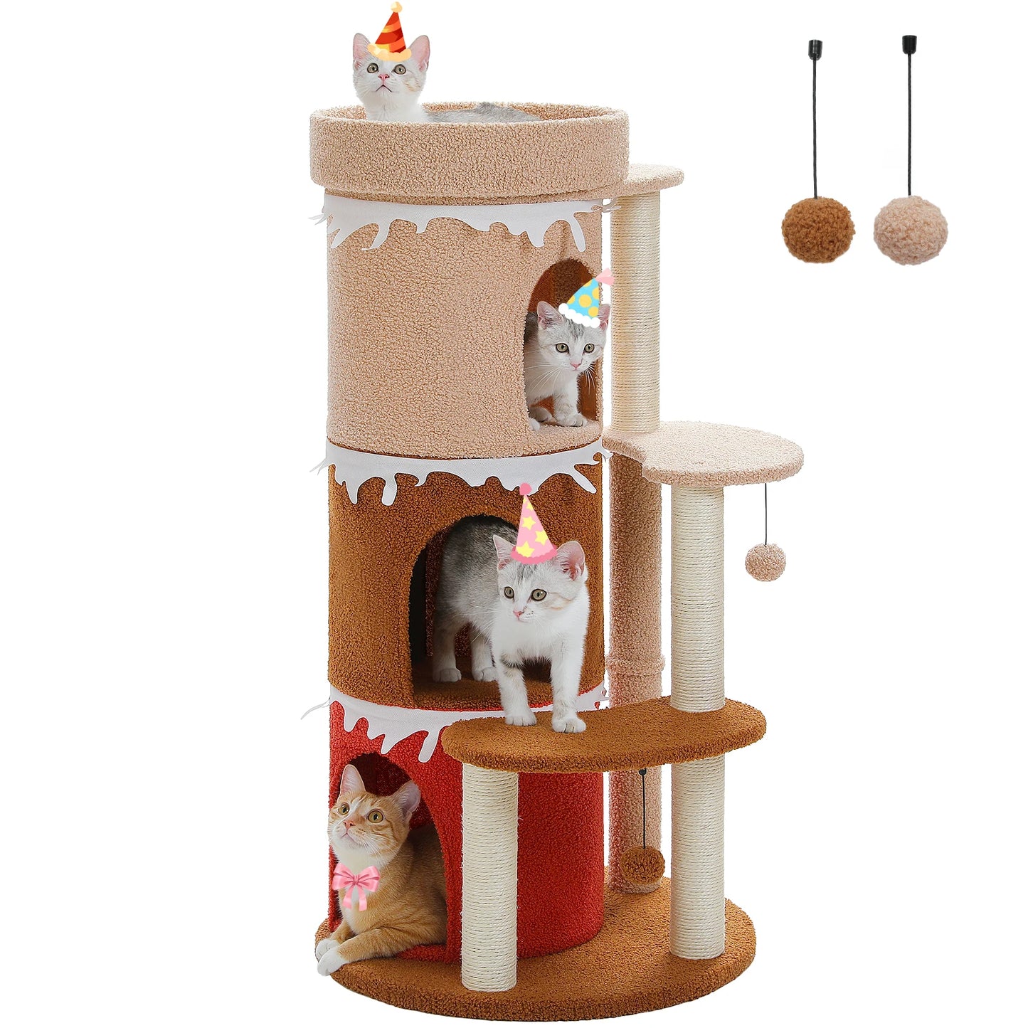 Cat Tree For Large Cats With Top Perch And Sisal Scratching Posts Indoor Cat Tower Gift
