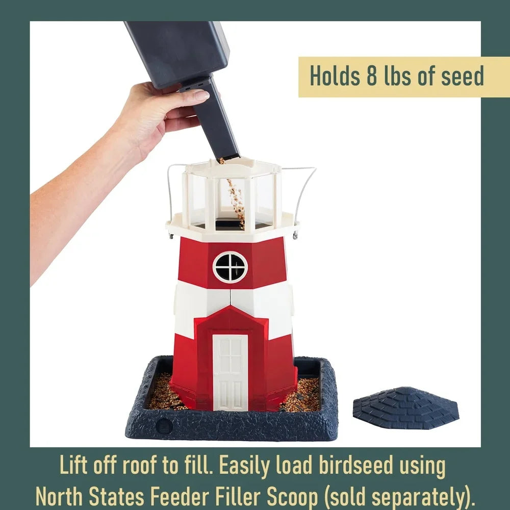 Hopper Bird Feeder Nautical Lighthouse Design Squirrel Proof