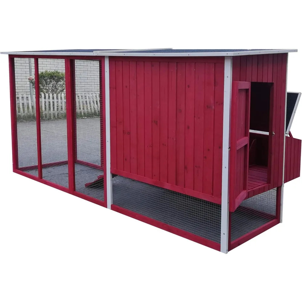 87 Inch Wood Hen House Outdoor For Four To Eight Chickens