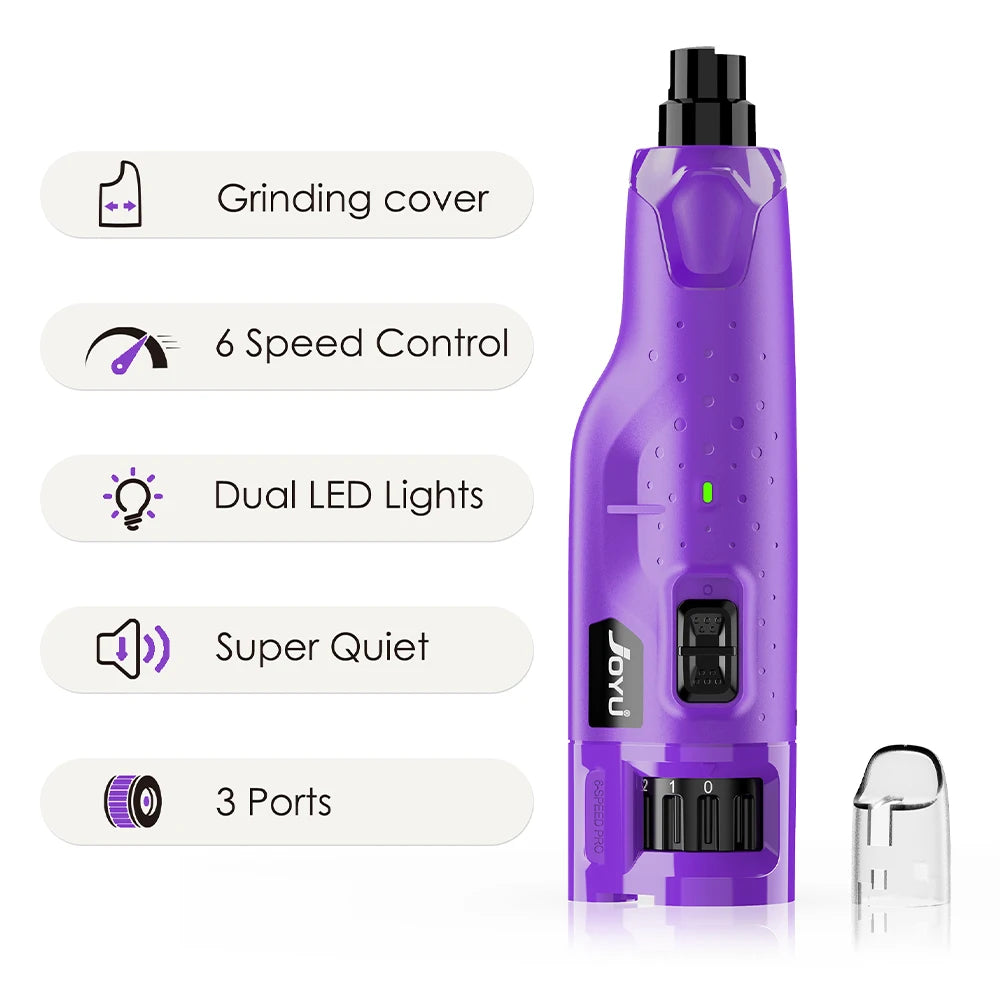 Dog Nail Grinder Dustproof with 2 LED Lights Super Quiet Powerful 6 Speed Nail Trimmer for Small Medium Large Dogs