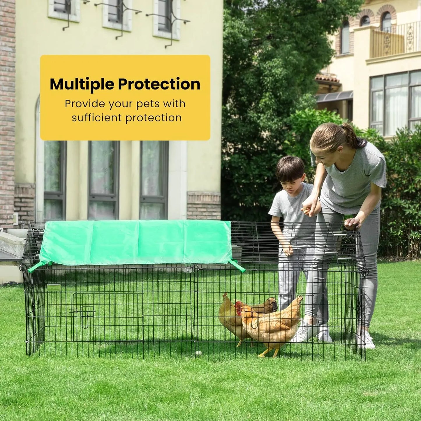 71” x 30” Foldable Outdoor Metal Coop Chicken Cage Enclosure
