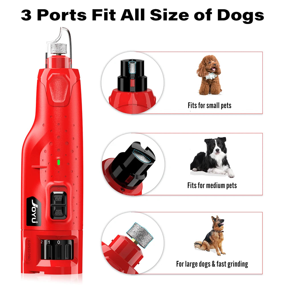 Dog Nail Grinder Dustproof with 2 LED Lights Super Quiet Powerful 6 Speed Nail Trimmer for Small Medium Large Dogs