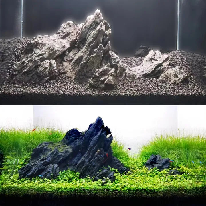 FZONE Aquarium Resin Seiryu Stone Model PH Nature Aquarium Rocks for Aquascaping and Micro Landscapes