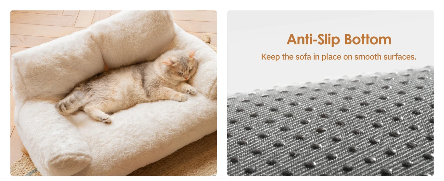 Mewoofun Pet Couch Bed 26x19 Washable Cat Bed for Dogs