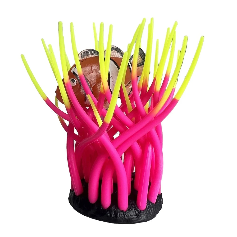 Multicolor Silicone Anemone Ornament With Moving Tentacles