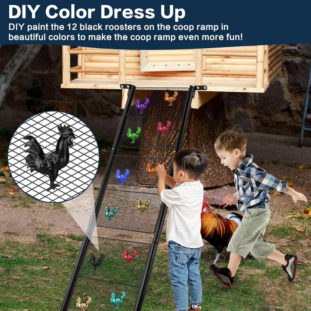 Adjustable Chicken Coop Ramp And Ladder For Henhouse Supports 80 Pounds Stainless Steel Indoor Outdoor