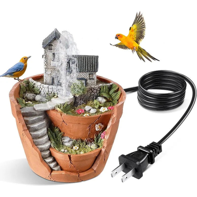 Bird Bath Fountain With Pump Water Wiggler for Gardens