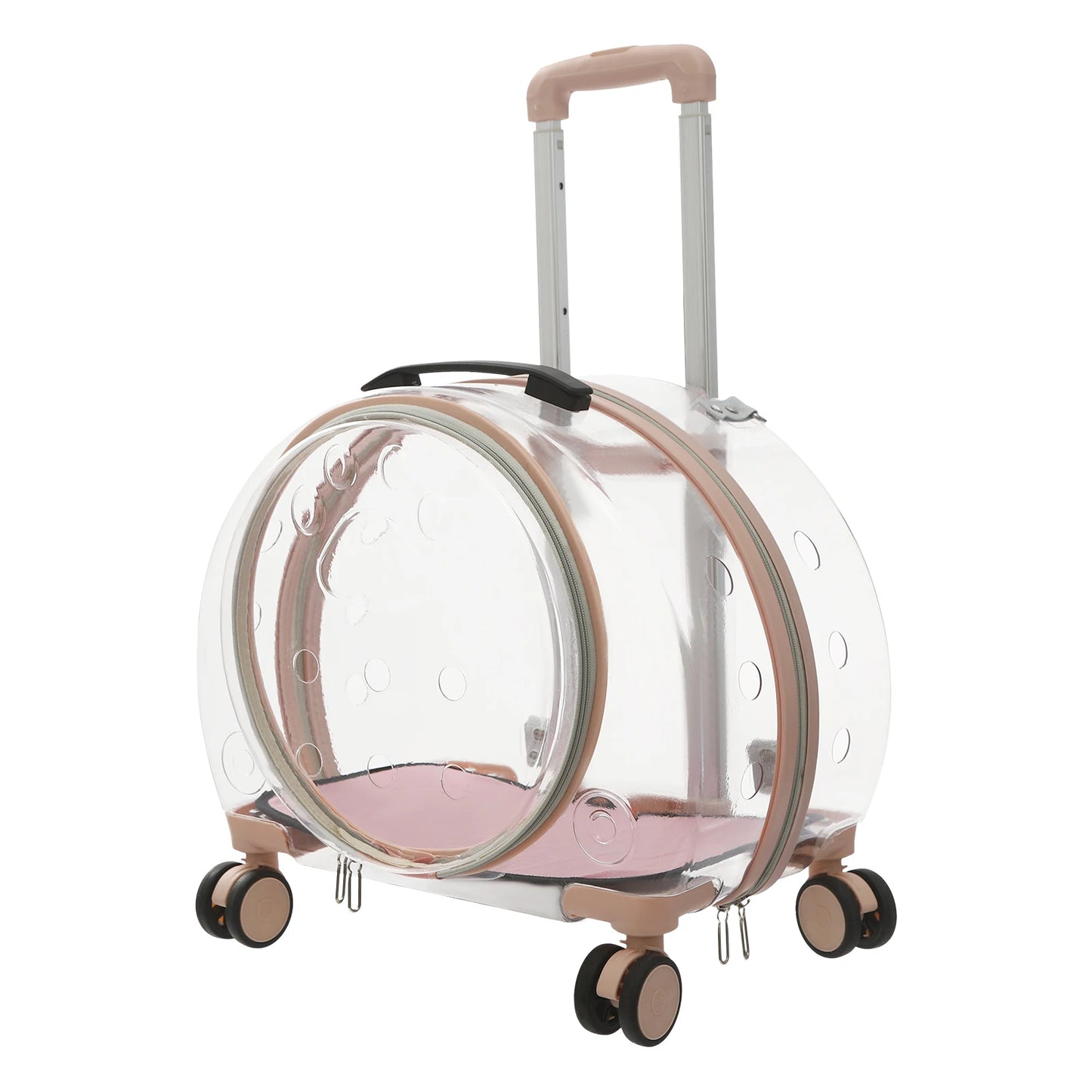 Breathable Waterproof Cat Carrier Rolling Wheels Up To 19 Lbs